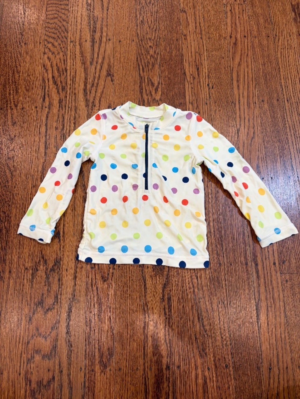Primary Rainbow Polka Dot Half Zip Rash Guard 6-12 Months White UPF Sun Swim